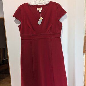 Red A-Line Dress, Talbots, Petite 6